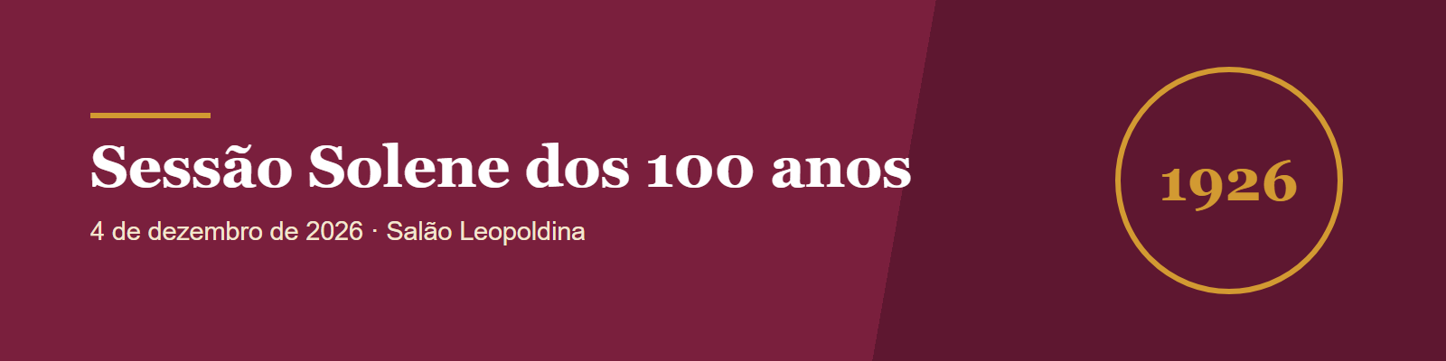 Sessão Solene dos 100 anos, 4 de dezembro de 2026
